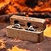 Handmade Engagement Ring Box for Bridesmaid Proposal, Personalized 2 Rings Engraved Wood Holder Box for Wedding Ceremony Anniversary and Valentines Day Gift for Her and Him