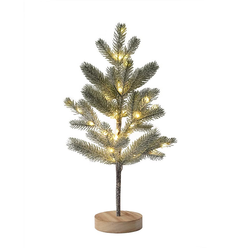 Arbre de Noël décoratif avec 50 LED, hauteur 50cm/19,68in blanc chaud éclairage d'arbre LED intérieur, pile AA pour chambre à coucher, salon, maison, fête, mariage, festival décor