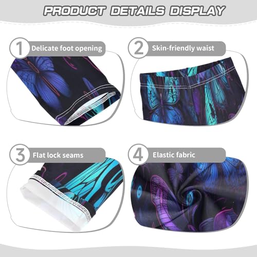 Toddler Girls Leggings Printed Yoga Pants Leggings Purple Blue Green Butterfly for Kids3