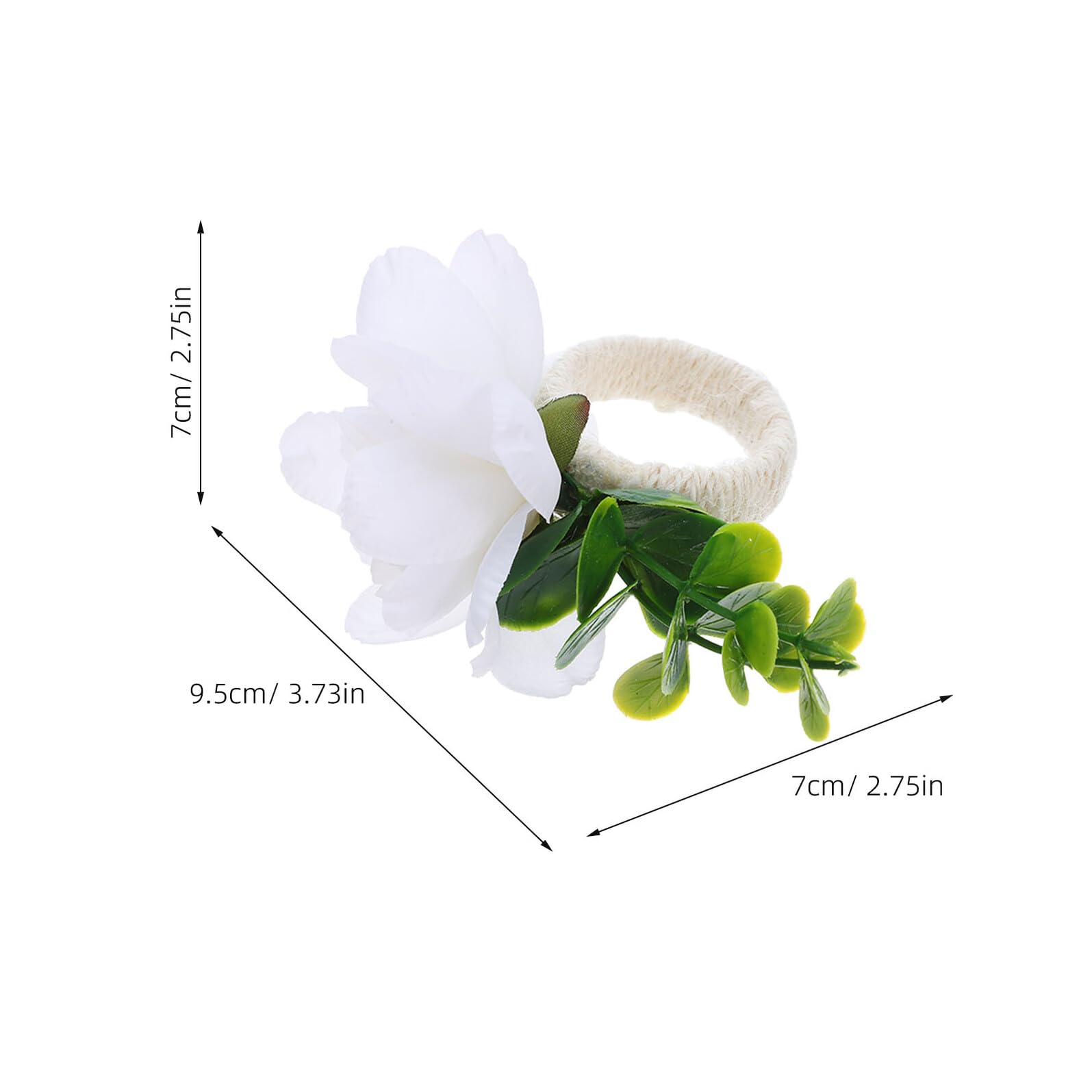 Veemoon 12 Servilleteros con Flores Artificiales y Hojas Verdes Anillos Rústicos Decorativos para Bodas Fiestas y Cenas Navideñas Accesorios para Mesas de Comedor Estilo Campestre 12