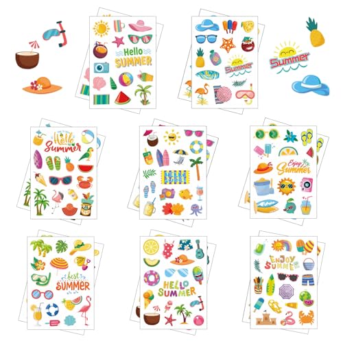 Sommer Strand Sticker, 16pcs Hawaii Aufkleber Kinder, Sommer...