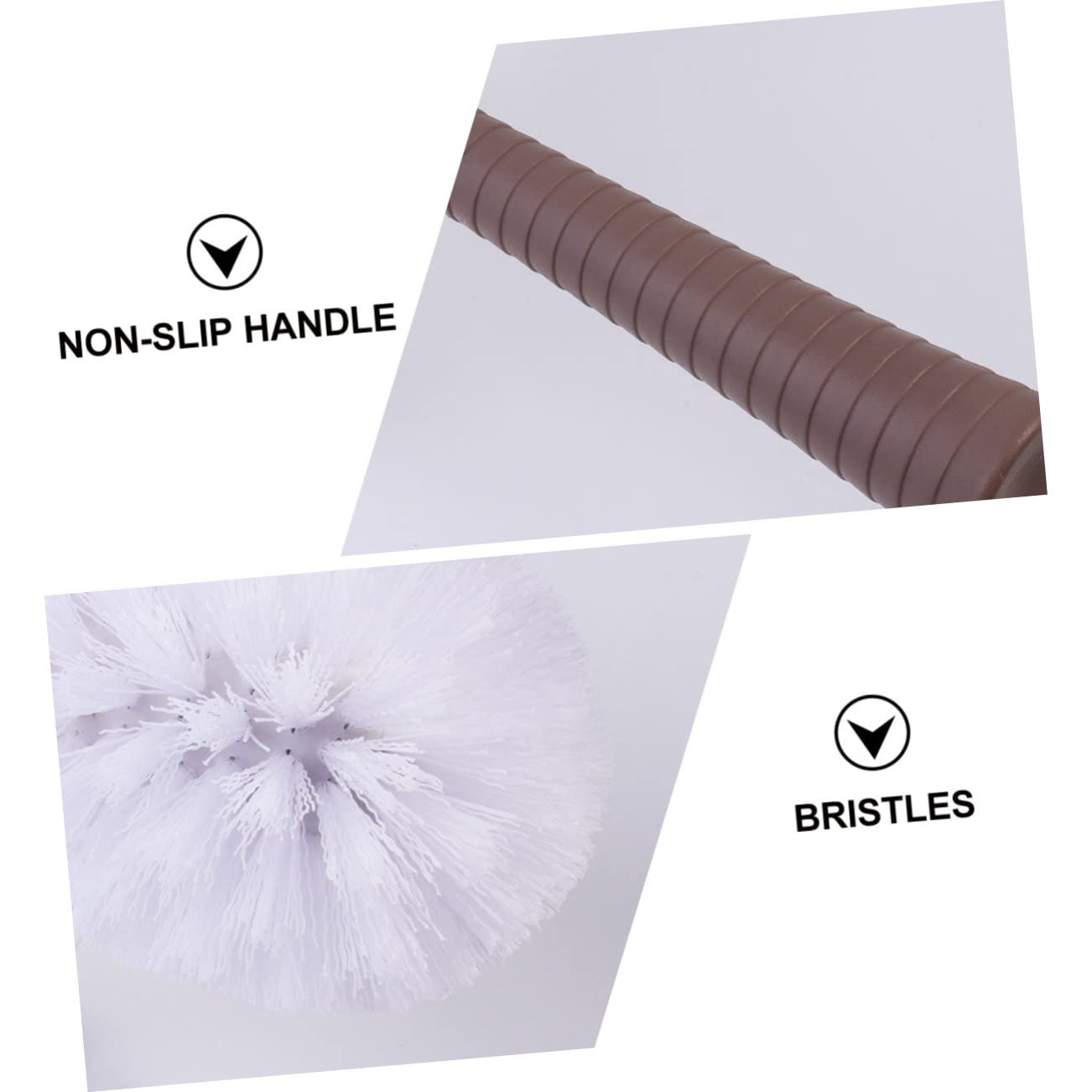 Alipis 2piezas Escobilla De Inodoro con Base Cepillo De Limpieza para Baño Accesorios De Higiene para Hogar y Hotel Color Café