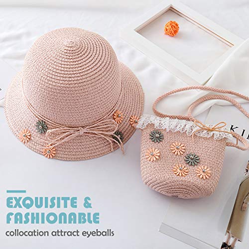 Sumolux Straw Hats Girls Kids Sun Hats Summer Beach Hats Straw Woven Pocket Suit Outdoor Activities3