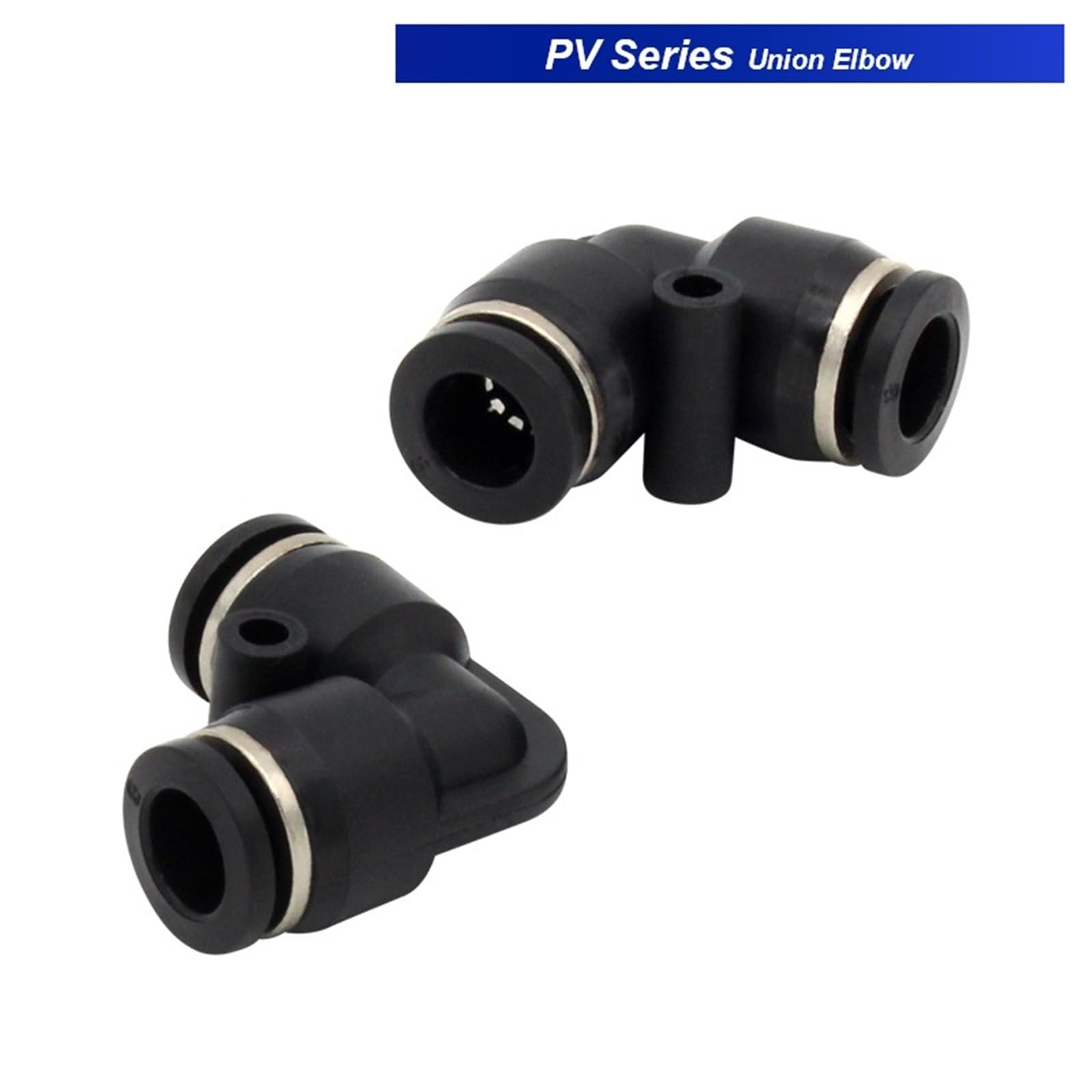 10 unids/lote PV codo de unión PV4 6 8 10 12 14 16 conector neumático tipo L conector de tubo de plástico rápido(PV12)
