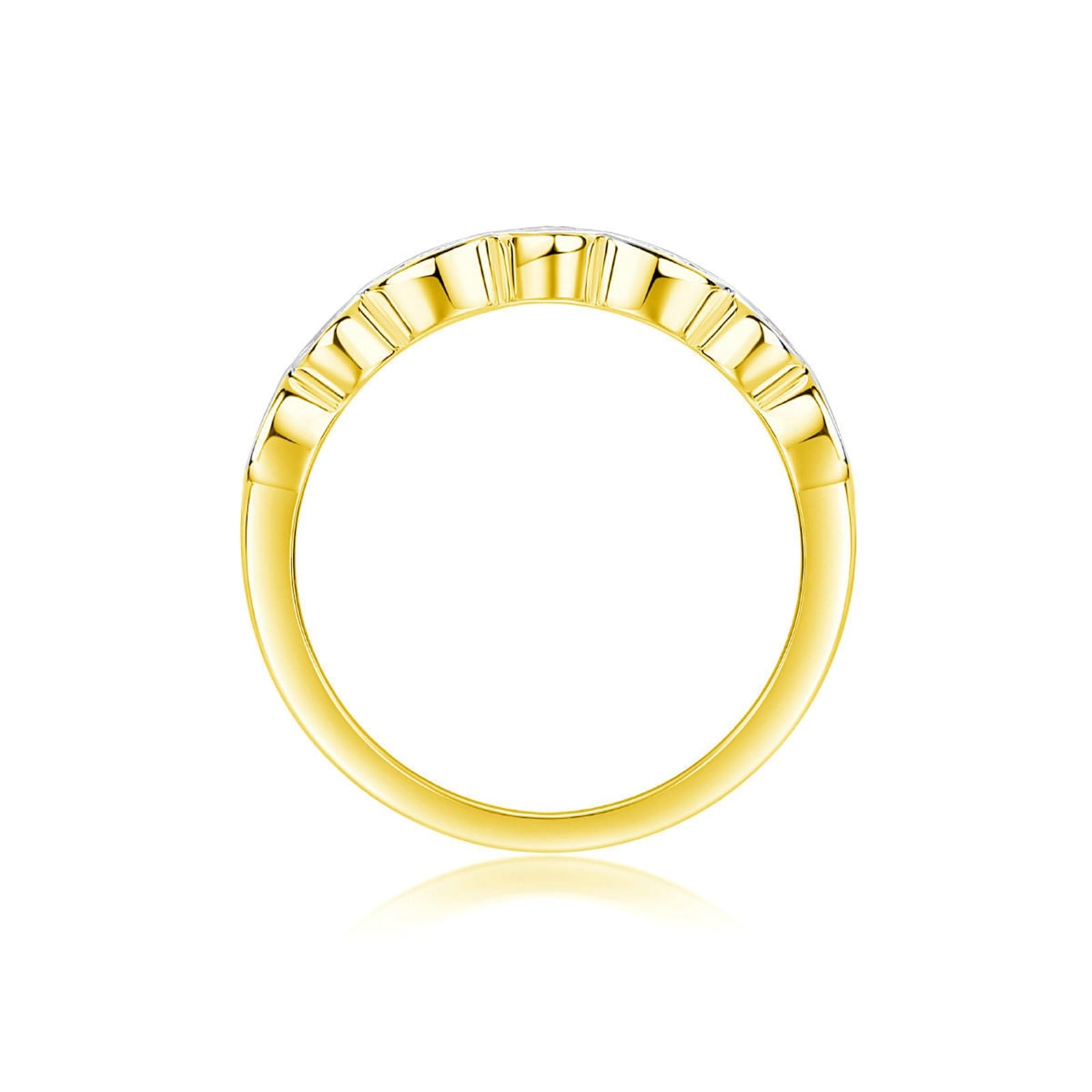 Eternity Band damski pierścionek z różowego złota, prawdziwe dla kobiet z kamieniem szlachetnym Moissanit, pierścionek damski, prawdziwe złoto, 9K 14K 18K żółte złoto, rozmiar 47 (15,0)-65