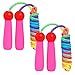 Junlic Springseil Kinder, 2 Stück 240cm Verstellbare Seilspringen Fitness Kinder mit Holzgriff und Baumwollseil Rope Skipping Seil Kids für Jungen und Mädchen Blau