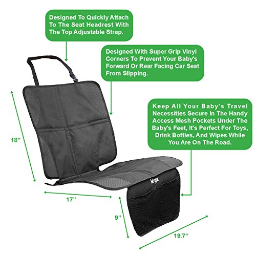 Lebogner Car Seat Protector + X-Large Kick Mat Auto Seat Back Protector, Durable Seat Liner & Cover + Waterproof Back Seat Kick Guard Seat Saver To Protect Your Leather And Upholstery Seat From Damage #TOP1