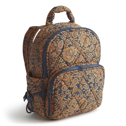 Vera Bradley Women's Featherweight Small Banbury Backpack, Lotus Montage Roasted Pecan, One Size