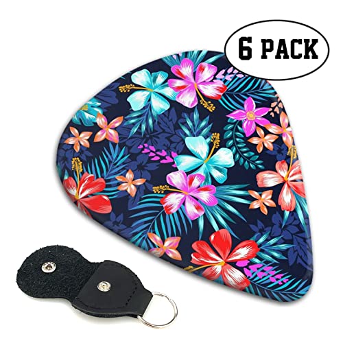 Lot de 6 médiators pour guitare acoustique, guitare électrique, basse, ukulélé – Fin, moyen et épais – Bleu floral - Les Beatles, Paul McCartney, John Lennon, RIngo Starr, George Harrison Lot de 6 médiators pour guitare acoustique, guitare électrique, basse, ukulélé - Fin, moyen et épais - Bleu floral – Image 3