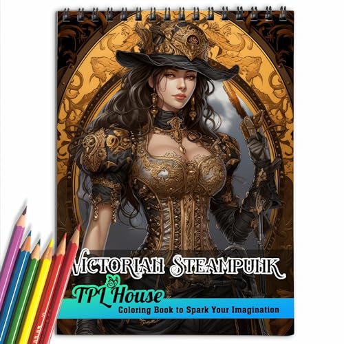 TPLHOUSE Victorian Steampunk Coloring Book