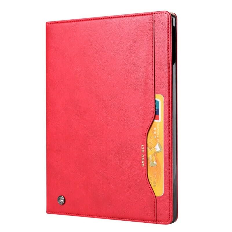Étui iPad Pro 13 2024 M4 rouge housse portefeuille rabat intelligent