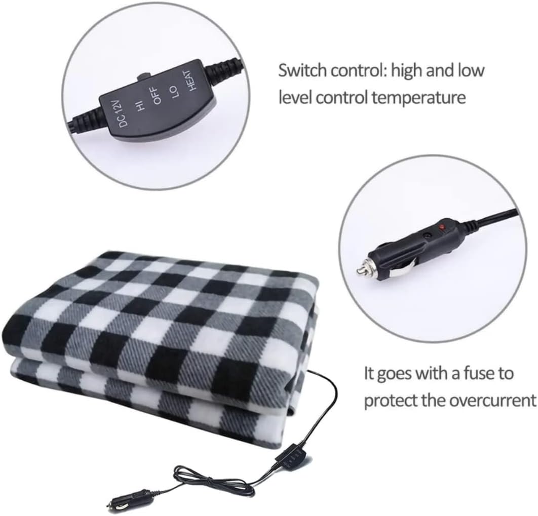 review Electric Warming Fleece Throw Blanket for Car