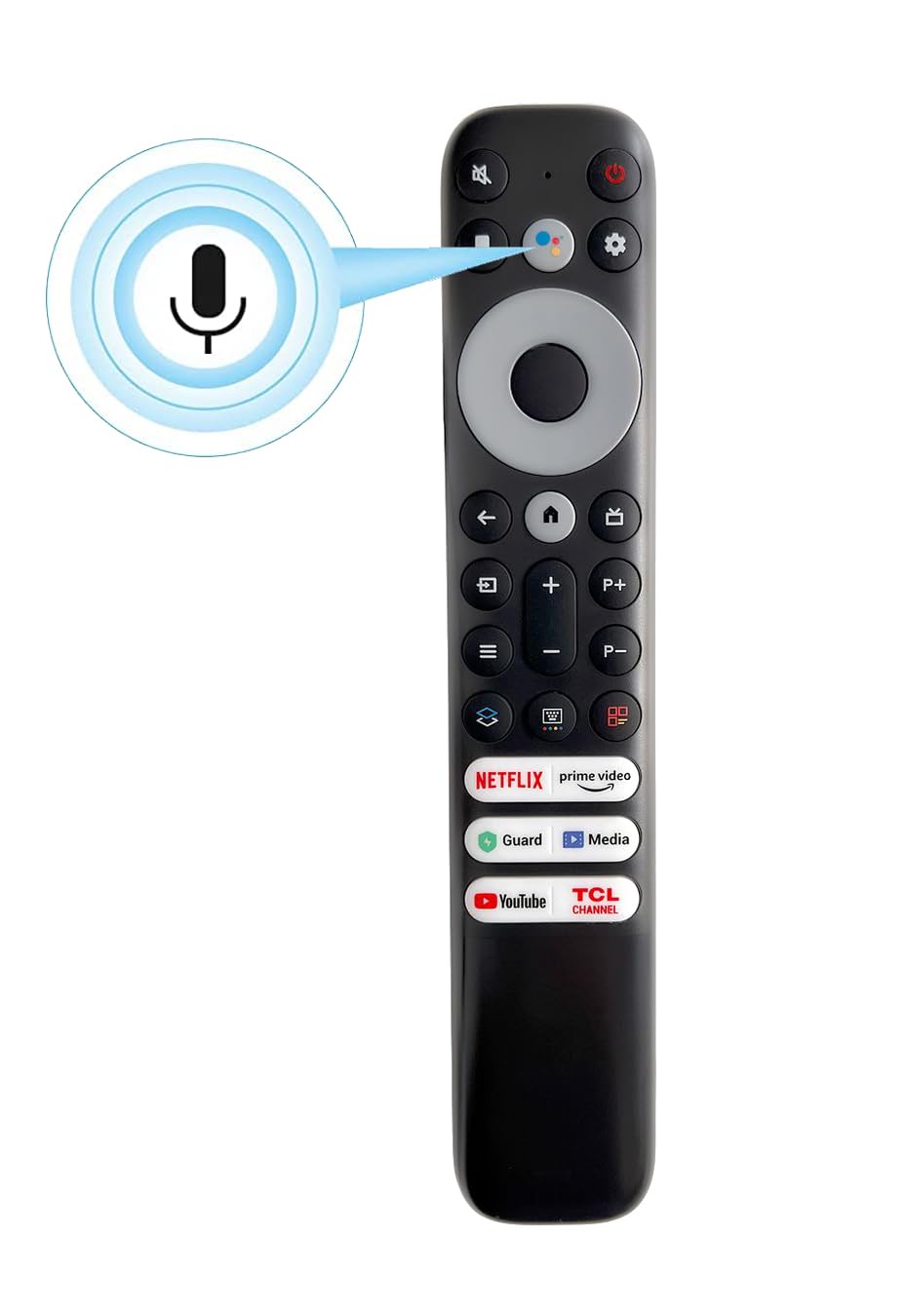 TEVCITY® Remote No. RC902V FMR1 with Google Assistance (Voice Function) Replacement for TCL Android Smart LED TV Remote
