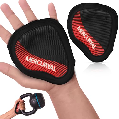 MERCURYAL Guantes de Gimnasio para Hombre y Mujer   Nuevo Diseño para Entrenamiento, Calistenia, Dominadas, Gimnasia, Musculación (S, Rojo)