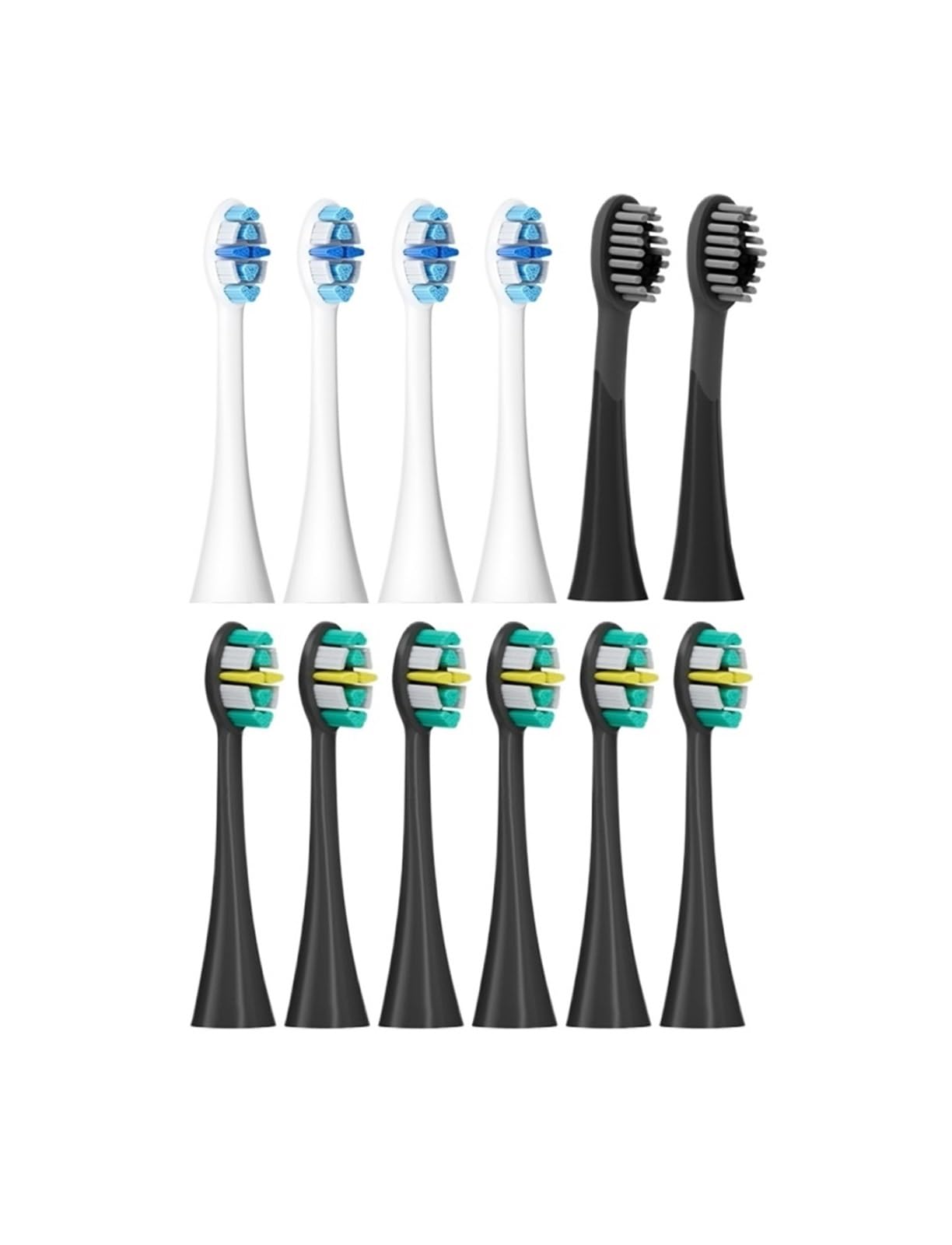 Cabezales de cepillo dientes eléctricos 12 PCS for adultos Sensor 5 modos IPX7 a prueba agua | SG-C027-12PCS Black