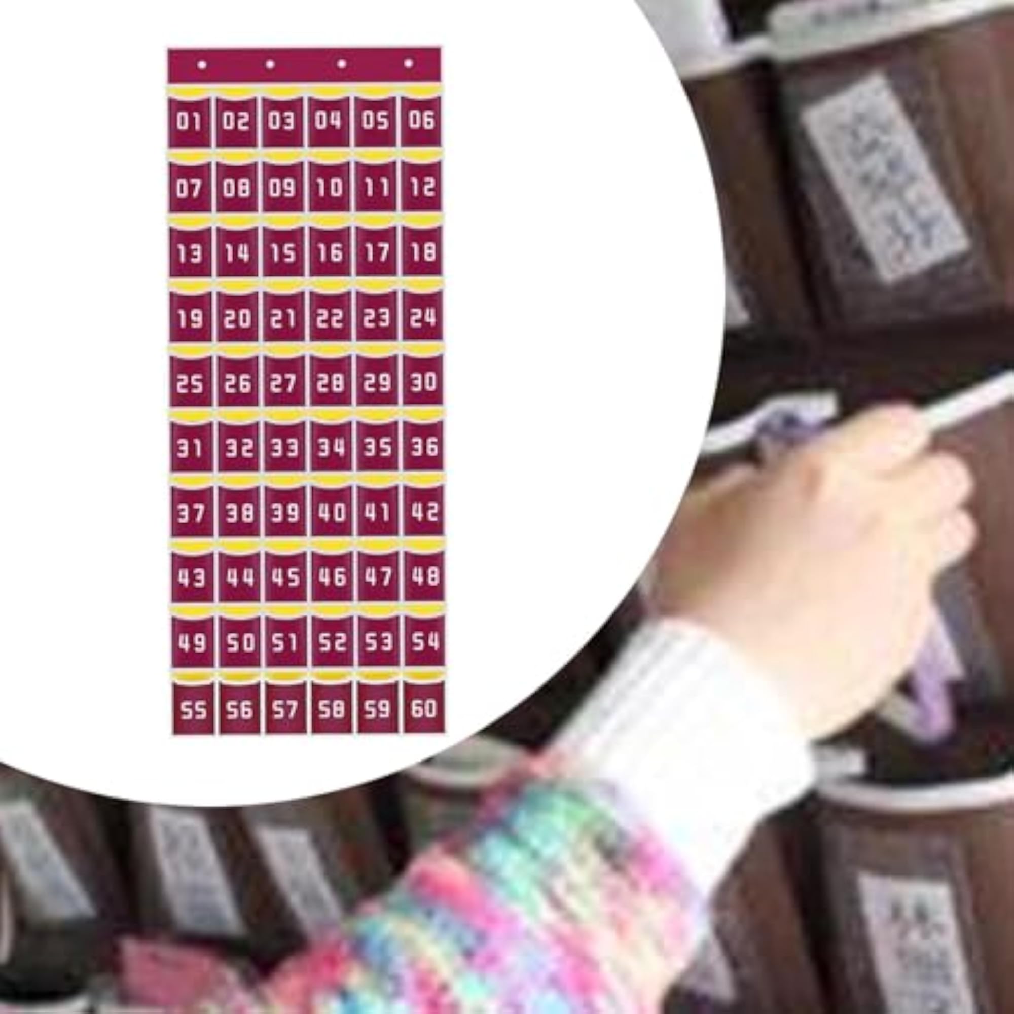 Classroom Pocket Chart Numbered Hanging Organizer