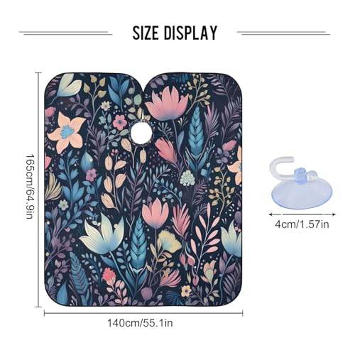 Capa de corte de cabello profesional impermeable con patrón floral y cierre ajustable de broche para estilismo y peluquería miniatura 3