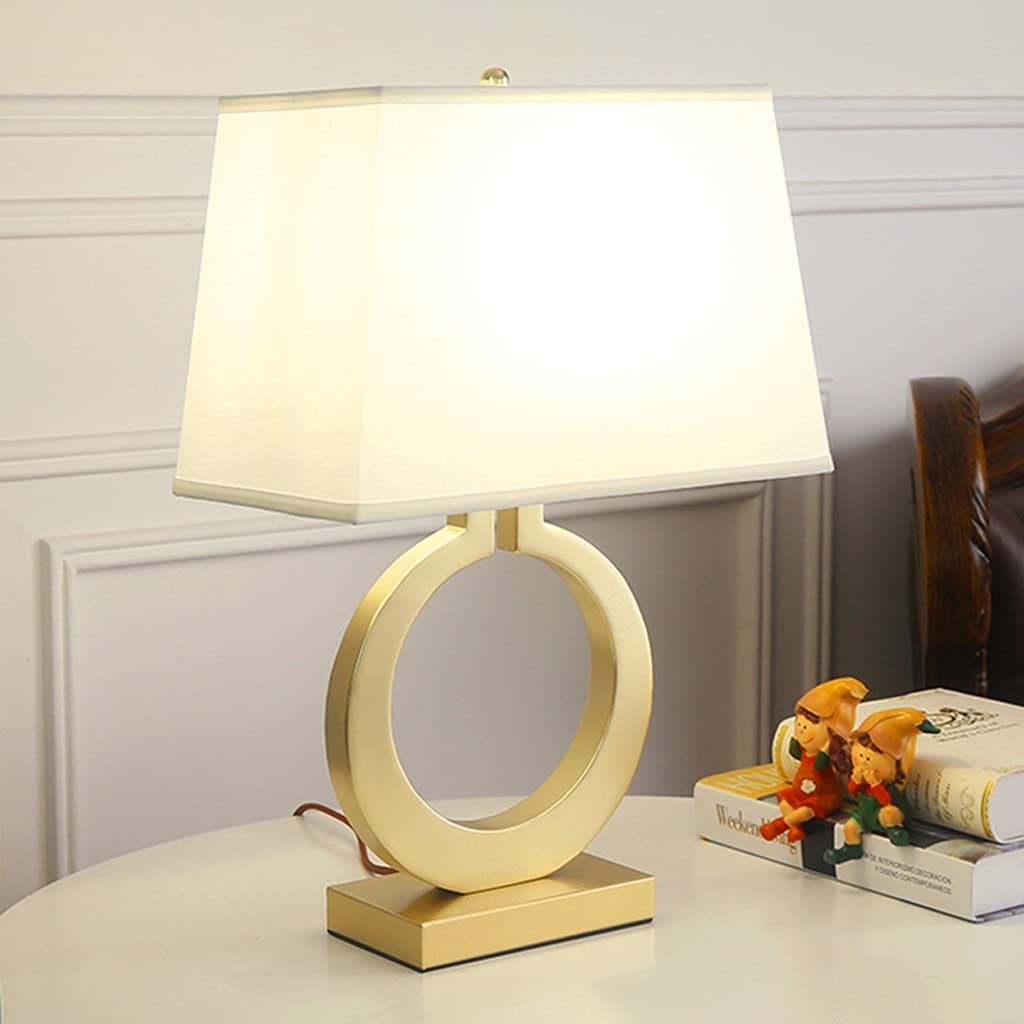 Lámpara de mesa Lampada da tavolo con lampada da comodino in tessuto Lampada da comodino lampada da comodino in metallo adatto for soggiorno, camera da letto e ufficio dormitorio y sala de estar