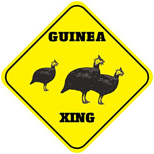 Fastasticdeals Guinea Crossing Funny Metal Aluminum Novelty Sign