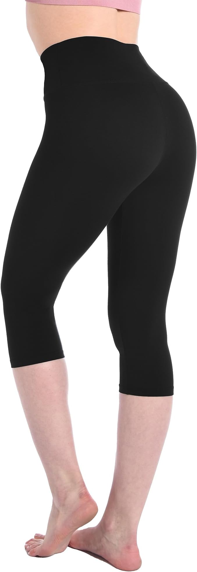 LeafigureGym Leggings Womens High Waist 3/4 Black Leggings for Women Workout