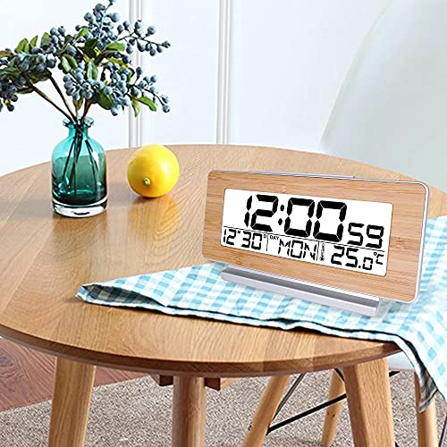 Reloj de mesa de escritorio LED con alarma de repetición para dormitorio 6