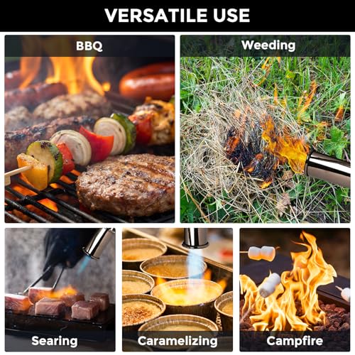 Yunvolx Propane Torch Gun, 3272°F/1800℃ Adjustable Flame Torch Lightweight Safe for Cooking, Camping, DIY Repairs & Outdoor Use, Safe Handheld Torch (Propane Tank Not Included) — view 3