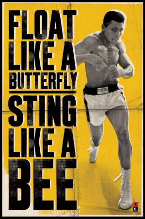 Poster Mohamed Ali Float Like Butterfly (61x91cm) - Poster - WALL_ART - Décoration de salle de séjour