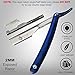 Professional Straight Razors For Men 2mm Exposed Blade Straight Edge Barber Razor Kit For Close Shaving - Beard Navajas Para Barbero Shavette 10 Shaving Blades By Krisp Beauty (Blue Marble Design)