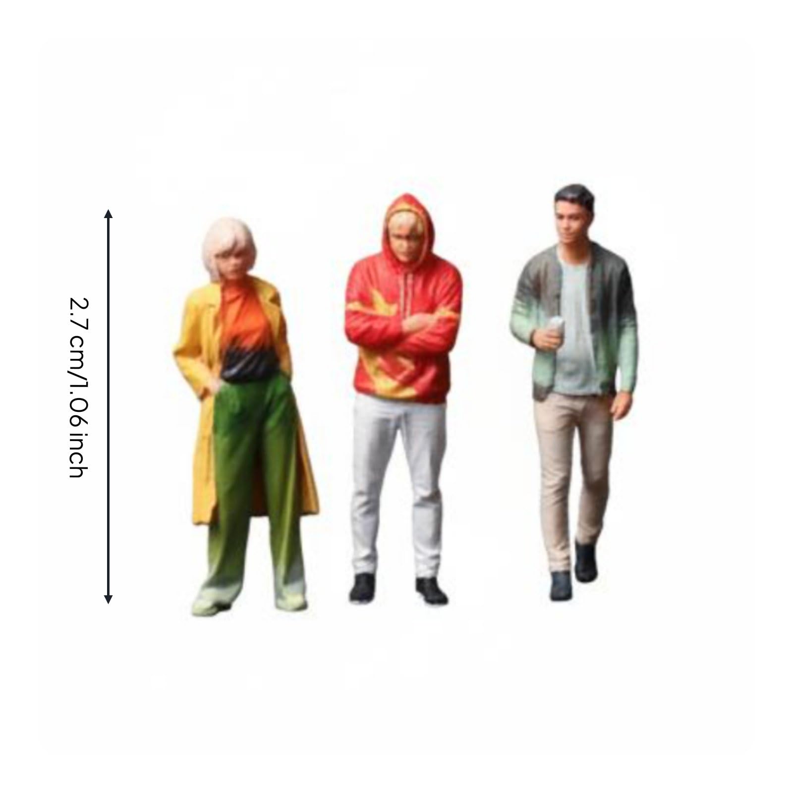Figurina Fashion Resina Statuetta Miniatura Personaggio con Abbigliamento Moderno E Postura Dinamica per Costruzione di Scene Esposizione di Modelli, Mo223061