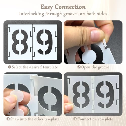 Leyrens 42 Stück Schablonen Buchstaben und Zahlenschablonen, 5 cm Wiederverwendbar DIY Buchstabenschablonen, zum Malen auf Holz, Wand, Stoff, Stein, Schild, Zahlenschablonen für Kinder