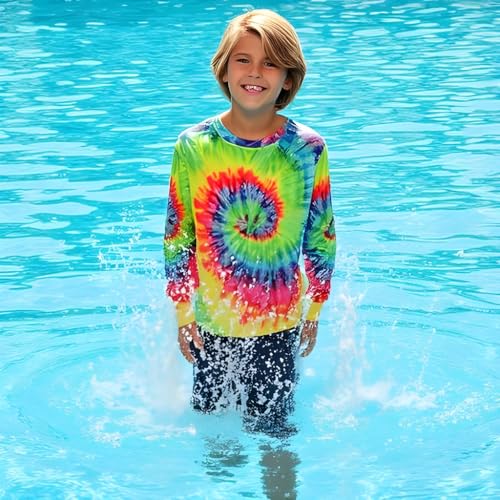 INGEAR Boys' Rash Guard UPF 50+ Swim Shirt - Lightweight, Quick-Dry, Durable Sun Protection for Swimming, Sizes XS-XL4