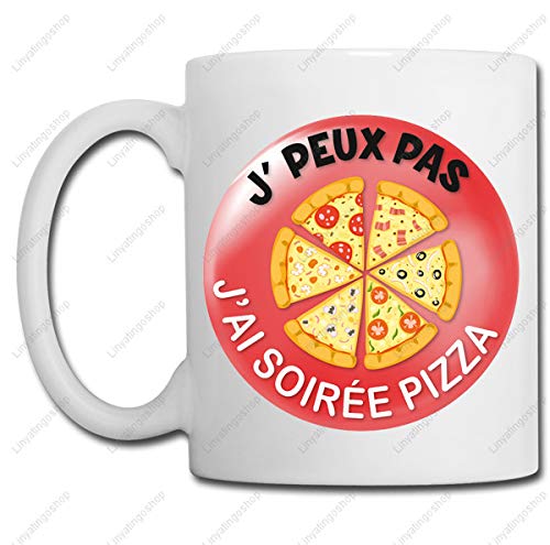 Mug J Peux Pas J Ai Soiree Pizza Idee Cadeau Noel Anniversaire Mariage Collegue Amazon Fr Produits Handmade