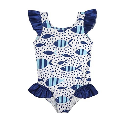 Image of iLover Girls Sparkle One Piece Swimsuits Crossback Swimwear Beach Bathing Suit with Adjustable Strap 4-10 Years