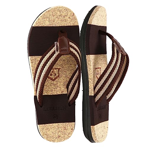 Sandals Men's Flip Flops Striped Men Slippers Stylish Summer Balcony Office Outdoor Beach Indoor Father's Day Gift