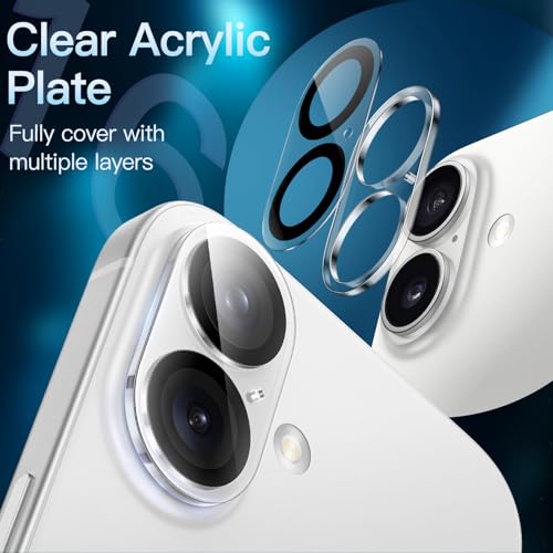 Image of JETech Camera Lens Protector Guard for iPhone 16 /16 Plus, 3-Pack