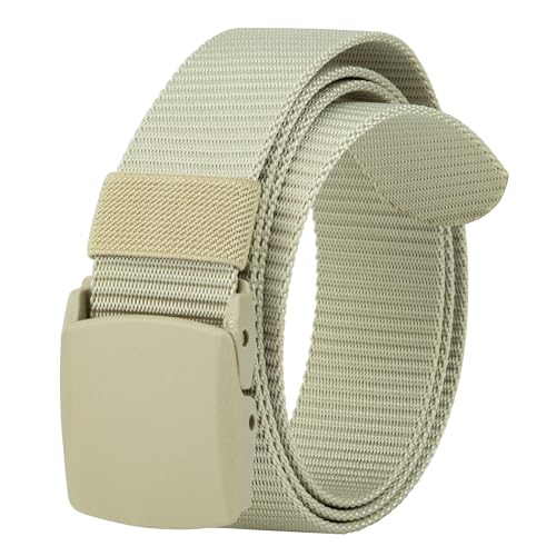 Image of Gelante Tactical Nylon Belts for Men, Work Belt Adjustable Slide Plastic Buckle Web Canvas Belt for Outdoor, Airport friendly