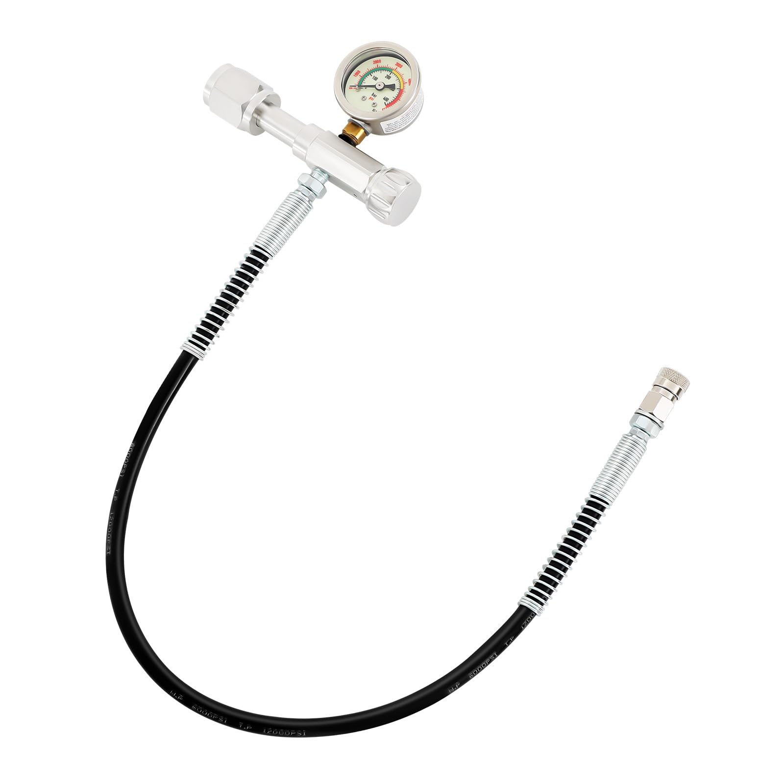 Air Refill Adaptor with Pressure Gauge,Submersible Cylinder Charging Valve 1.32 lbs Excellent Compatibility Durable for fire Fighting, Diving Stores, Snorkeling, and Paintball cylinders