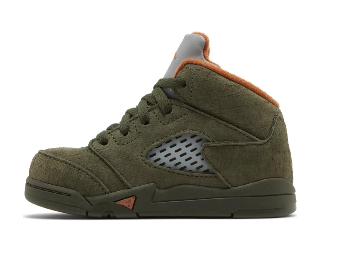Nike Toddler Air Jordan 5 Retro 'Olive' Army Olive/Solar Orange (440890 308) TD - Size 8c
