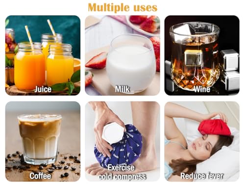 12 Cubos de Hielo Reutilizables de Acero Inoxidable miniatura 7