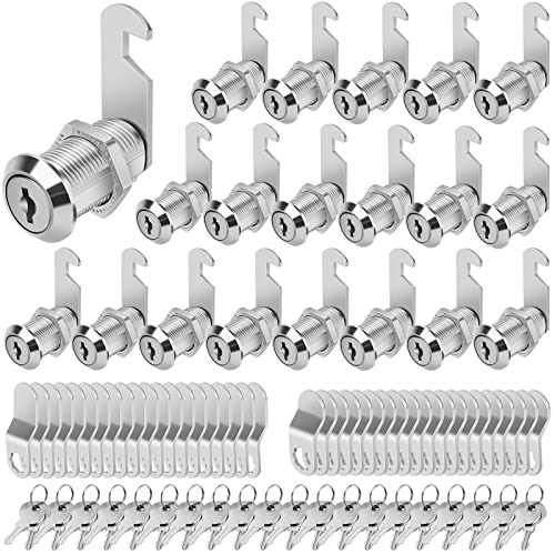 Image of Cylinnda Cabinet Locks with Keys, 1-1 /8 inch Cam Locks Keyed Alike, Quality Cabinet Cam Lock for RV Storage Locks Drawers Mailbox Toolbox Lock Replacement Set, Zinc Alloy (20 Pack, 1-1 /8 Inch)