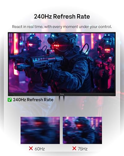 Image of Pixio Two PX249 Wave 24 inch 240Hz Refresh Rate FHD 1080p Resolution IPS Panel 4ms GTG Response Time Gaming Monitor and PS1D Wave Black Dual Monitor Arm