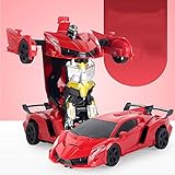 Lihgfw Fernbedienung verformter Geburtstags-Geschenk Auto Sportwagen Boy Fernsteuerungsauto- Lade Racing Modell Kind-Spielzeug-Auto (Color : Rot)