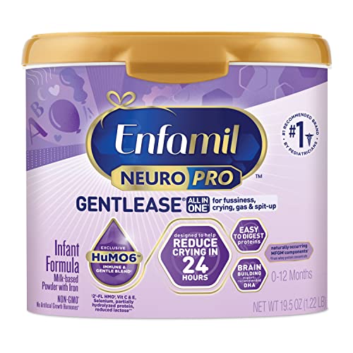 Image of Enfamil NeuroPro Gentlease Baby Formula, Infant Formula Nutrition, Brain and Immune Support with DHA, Proven to Reduce Fussiness, Crying, Gas and Spit-up in 24 Hours, Reusable Tub, 19.5 Oz