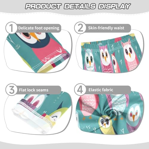 Toddler Girls Leggings Printed Yoga Pants Leggings Green Red Owl for Kids3