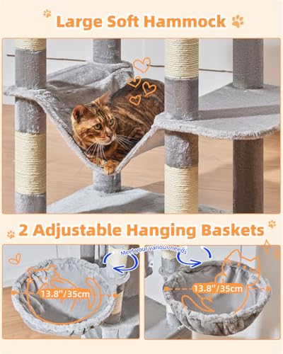 Torre de Gatos Taoqimiao 77 Pulgadas para Gatos Grandes miniatura 4