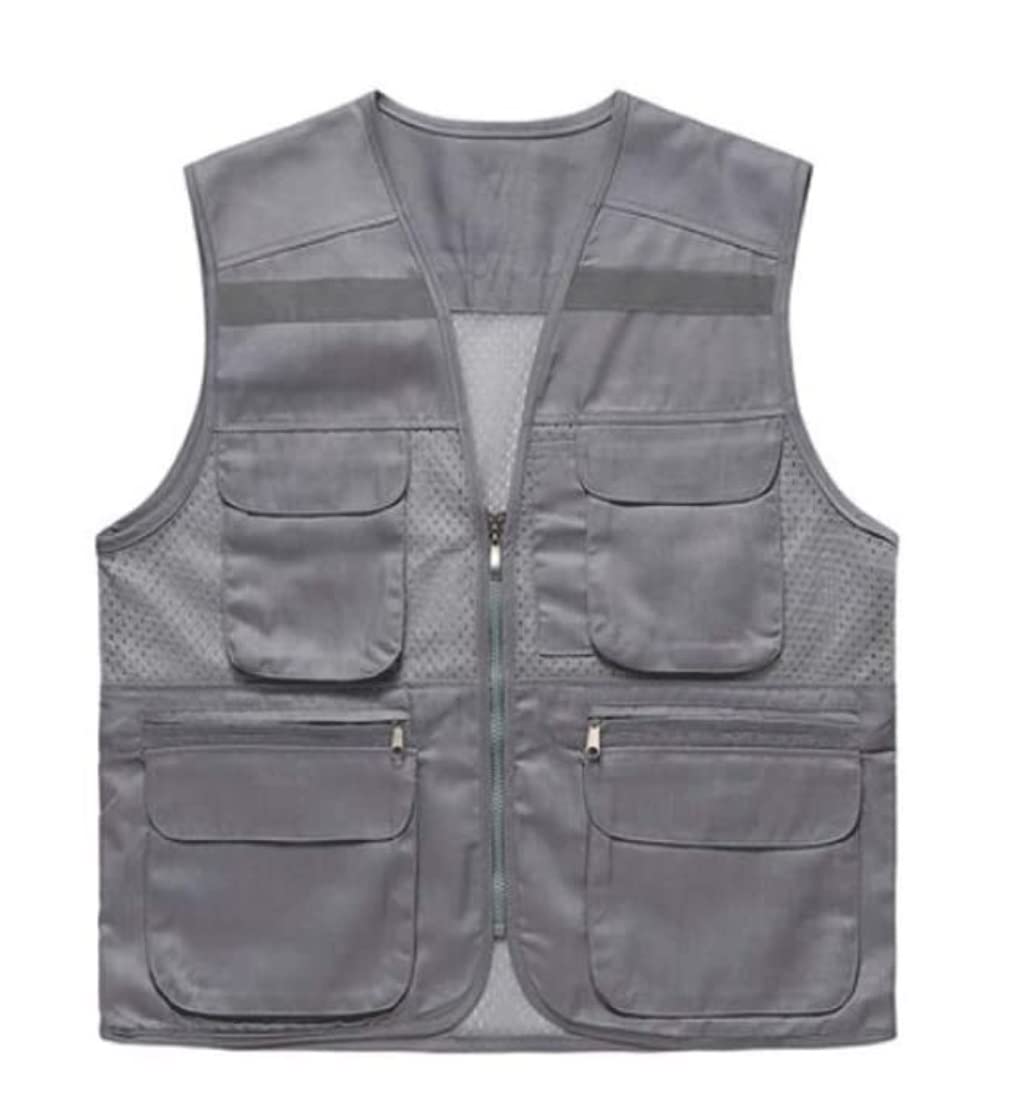 Chalecos de alta visibilidad, chaleco reflectante, traje reflectante de fibra de poliéster, chaleco de seguridad reflectante con barra plateada, ideal for correr de noche y trotar (azul, talla XXXL).(