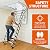 DEFNES 12 Steps Ceiling Mount Attic Ladder, Heavy Duty 1100LBS Retractable Attic Ladder Pull Down, Ceiling Stair with Safety Handrails, Hidden Folding Loft Stairs for Garage & Home Attic Access