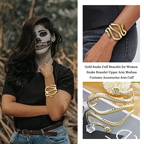 YANCHUN Gold Snake Cuff Bracelet for Women Snake Bracelet Upper Arm Medusa Costume Accessories Arm Cuff Jewelry for Women3