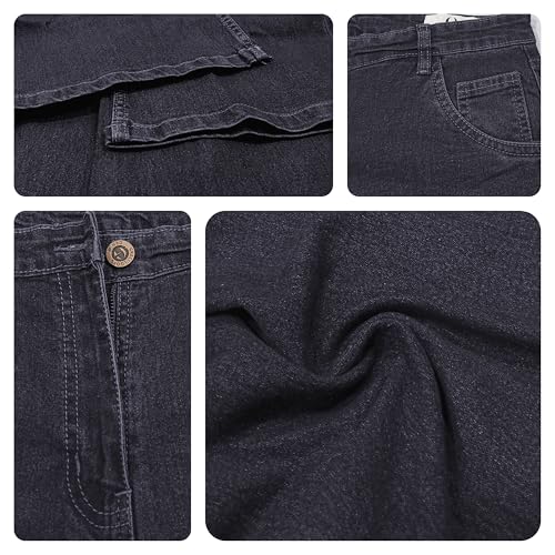 Image of GRECIILOOKS High Waist Jeans for Women - Wide Leg Straight Fit Denim | Baggy Cargo Style Casual Pants for Girls & Daily College Wear