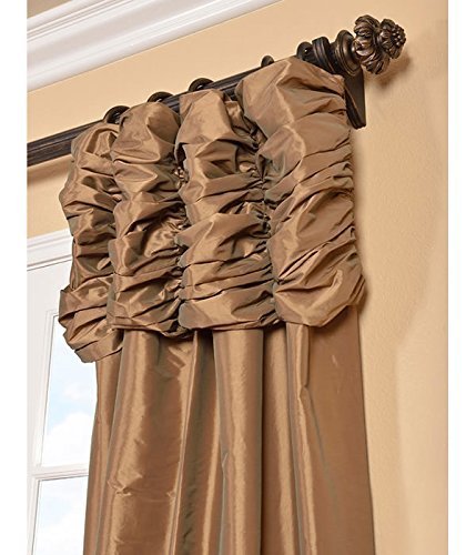 Image of HPD Half Price Drapes Ruched Faux Taffeta Silk Curtains for Living Room 50 X 120 (1 Panel), PTCH-206-120-RU, Gold Nugget